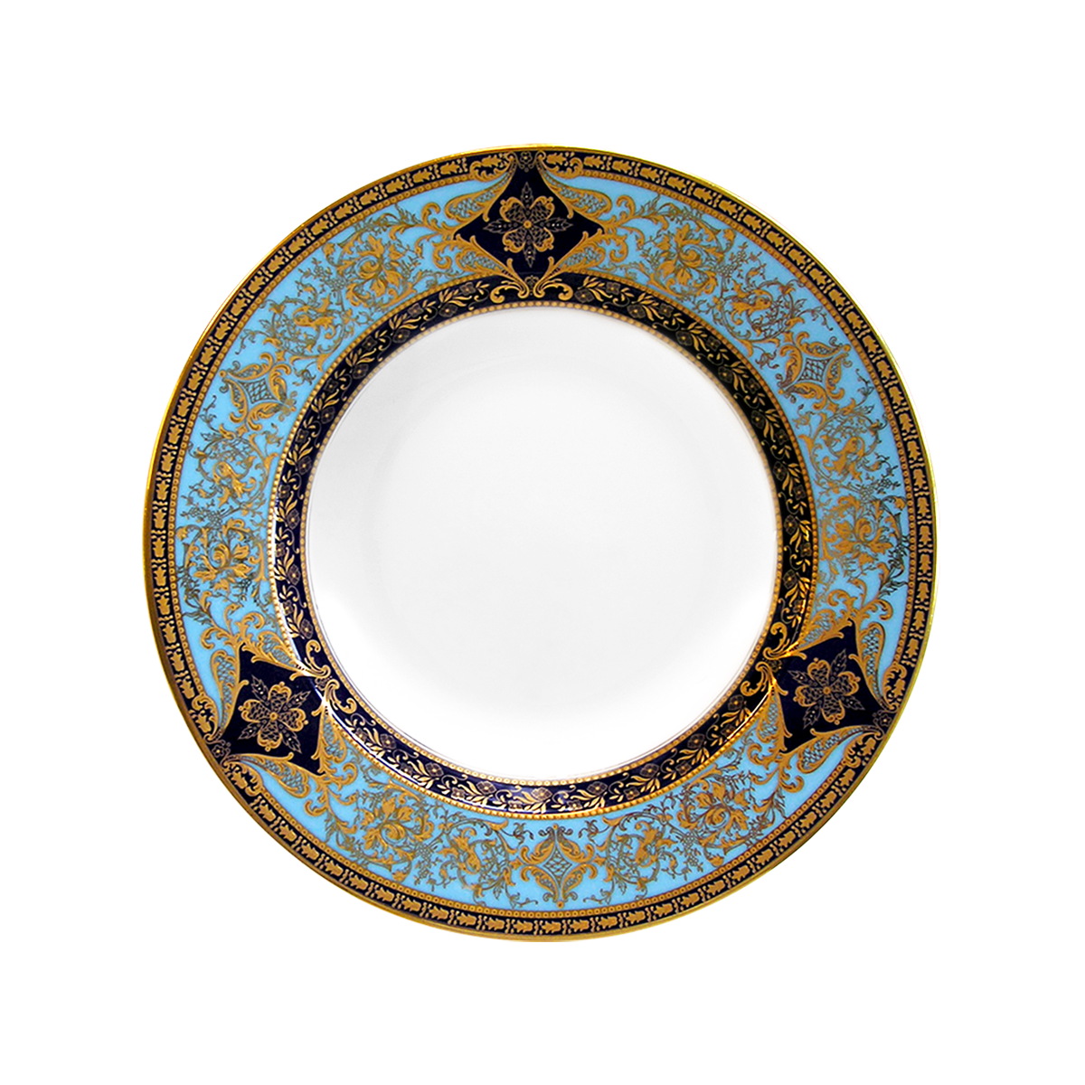 haviland-limoges-matignon-bleu-de-four-or-suppenteller image 1
