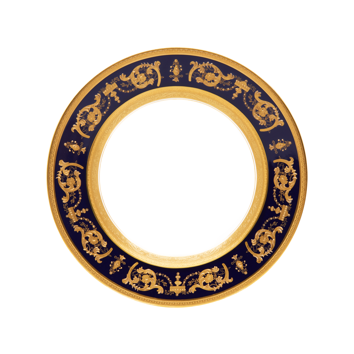 haviland-limoges-imp-rator-tiefer-teller-bleu-de-four-or image 1