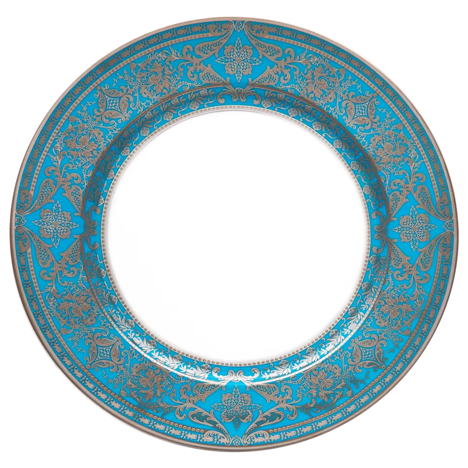 haviland-limoges-matignon-servierplatte-rund-bleu-piscine-platin image 1