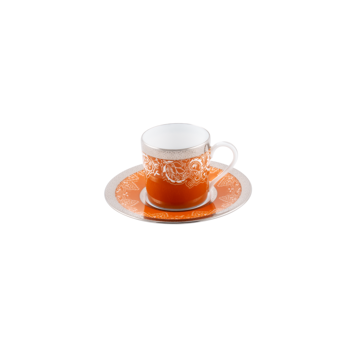 haviland-limoges-romane-mokka-espressotasse-mit-untertasse-orange image 1