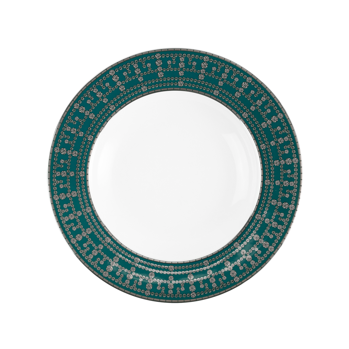 haviland-limoges-tiara-bleu-paon-platine-suppenteller-mit-fahne image 1
