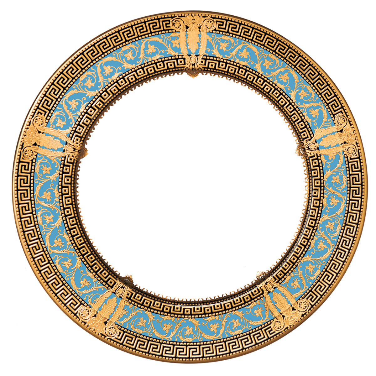 haviland-limoges-plat-rond-salon-murat-bleu-ciel-or image 1