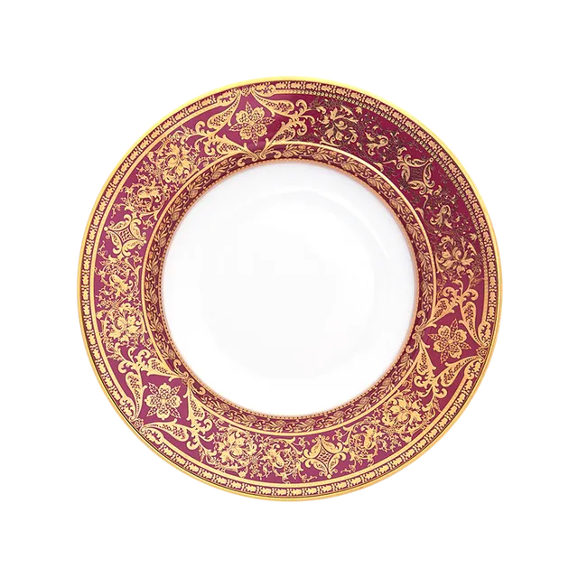haviland-limoges-matignon-suppenteller-mit-fahne-kirsche-gold image 1