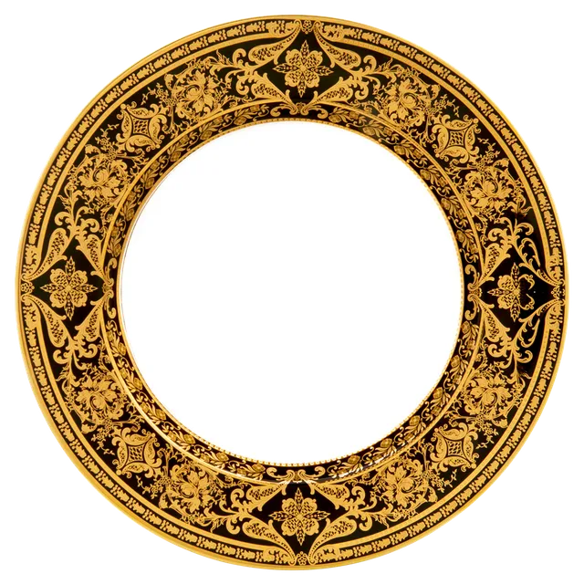 haviland-limoges-matignon-plat-rond-creux-schwarz-gold image 1