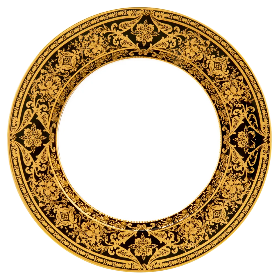 haviland-limoges-matignon-plat-rond-creux-schwarz-gold image 1