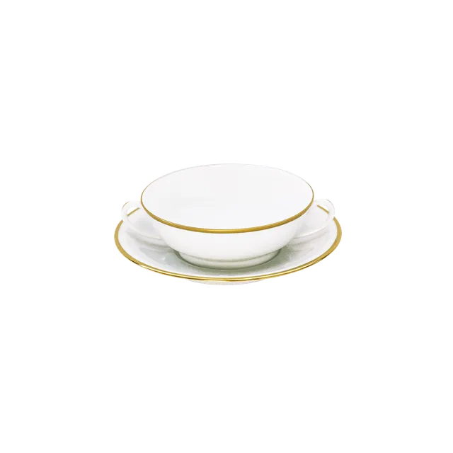 haviland-limoges-orsay-bouillon-schale-mit-untertasse-gold image 1