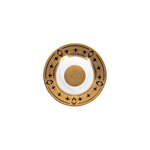 haviland-limoges-grand-apparat-tiefer-teller-bleu-de-four-gold image 1