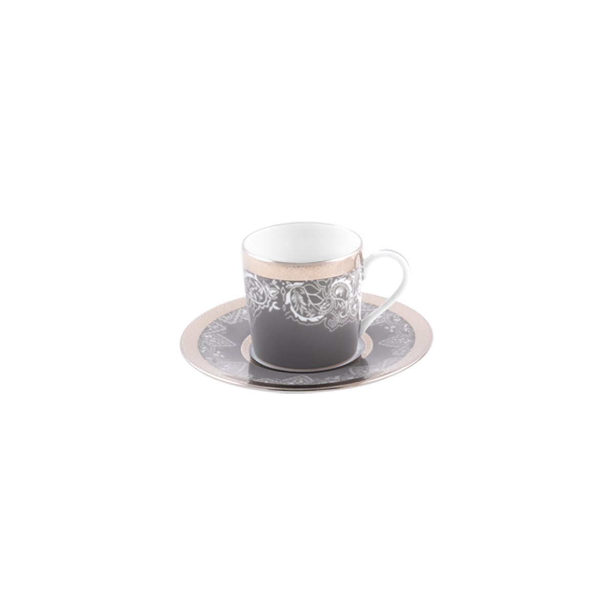 haviland-limoges-tasse-untertasse-romane-gris-espressotasse-porzellan image 1