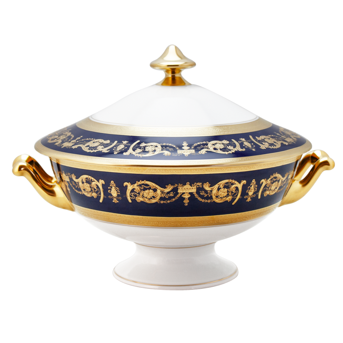 haviland-limoges-imp-rator-bleu-de-four-or-suppenterrine image 1
