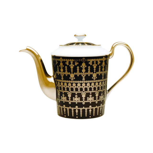 haviland-limoges-tiara-noir-or-teekanne-porzellan image 1