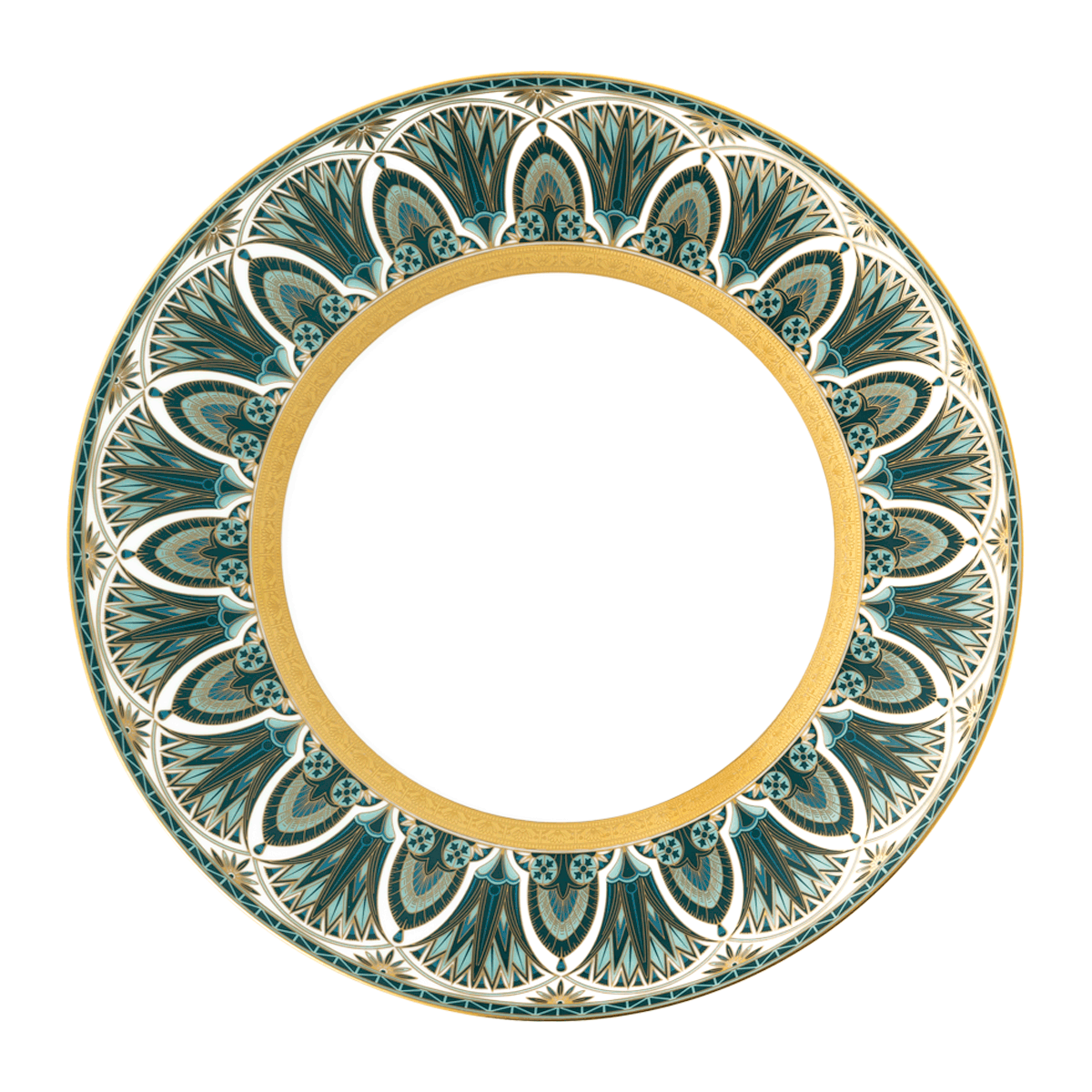 haviland-limoges-r-ves-du-nil-speiseteller-gr-n-gold image 1