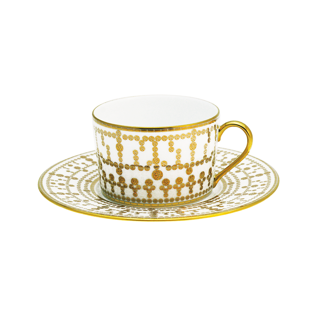 haviland-limoges-tasse-und-untertasse-tiara-blanc-or-teetasse image 1