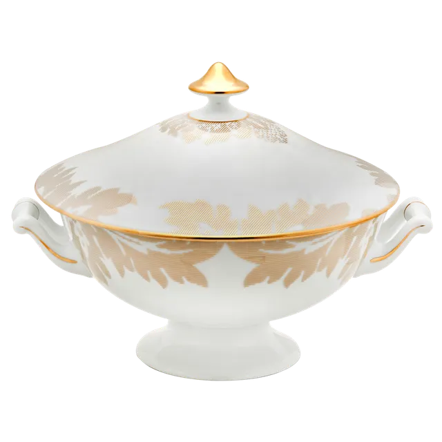 haviland-limoges-damass-ritz-paris-soupi-re-blanc image 1