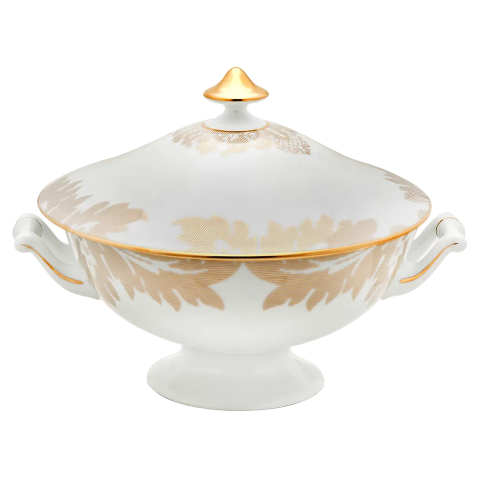 haviland-limoges-damass-ritz-paris-soupi-re-blanc image 1