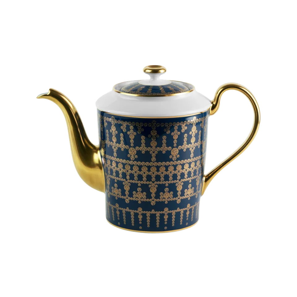 haviland-limoges-tiara-bleu-de-prusse-teekanne-gold image 1