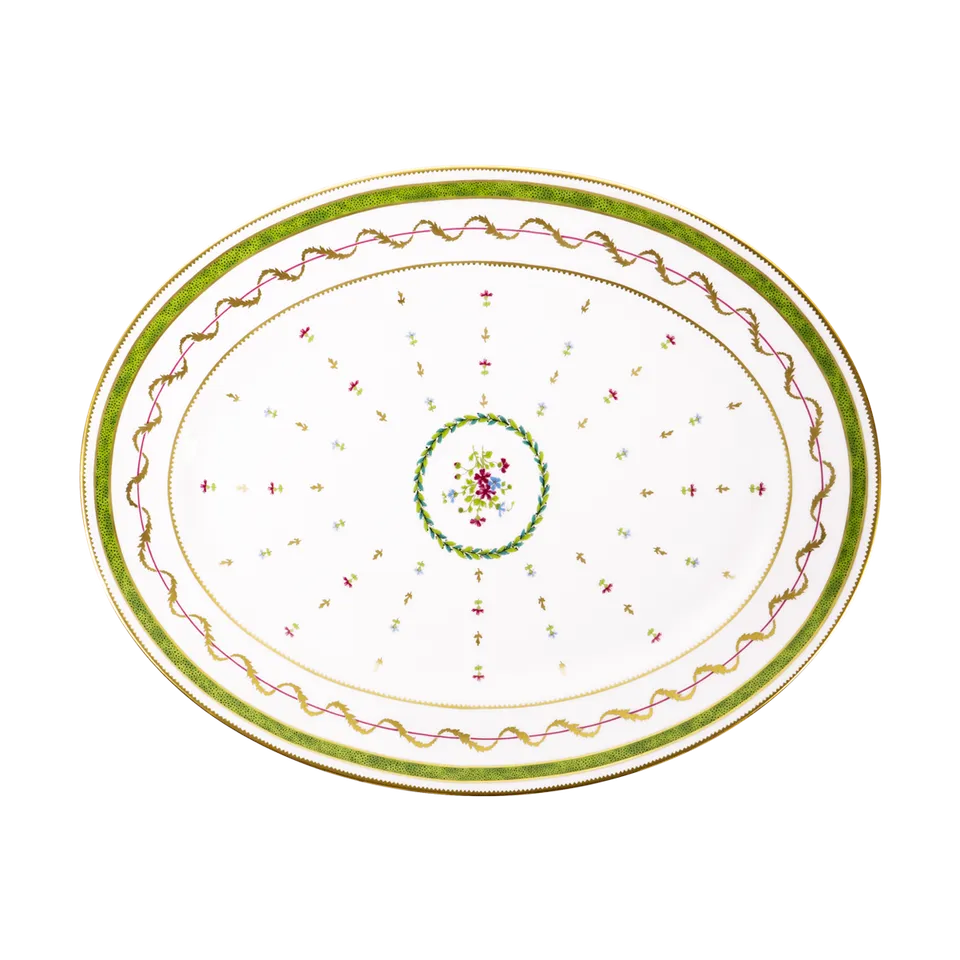 haviland-limoges-vieux-paris-vert-plat-ovale image 1