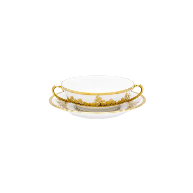 haviland-limoges-feuille-d-or-bouillon-tasse-mit-untertasse image 1