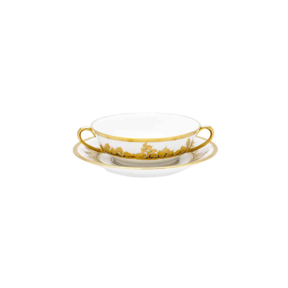 haviland-limoges-feuille-d-or-bouillon-tasse-mit-untertasse image 1
