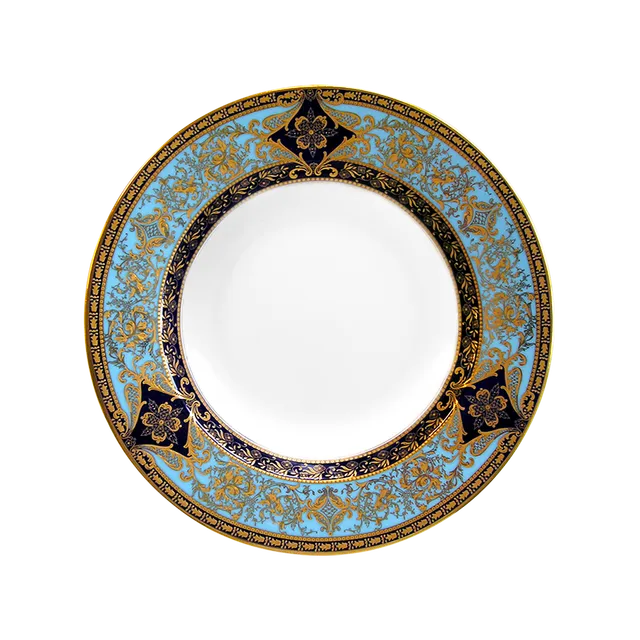 haviland-limoges-matignon-bleu-de-four-or-suppenteller image 1