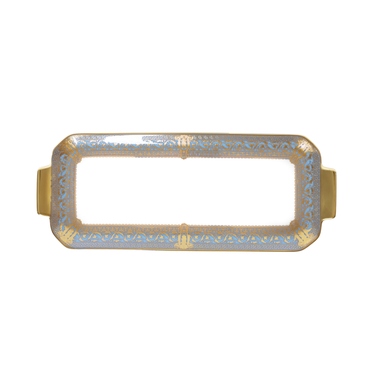 haviland-limoges-salon-murat-bleu-ciel-or-kuchenplatte image 1