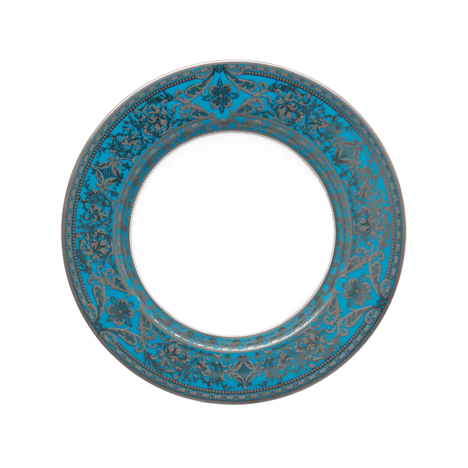 haviland-limoges-matignon-bleu-piscine-platine-tiefer-teller-mit-fahne image 1