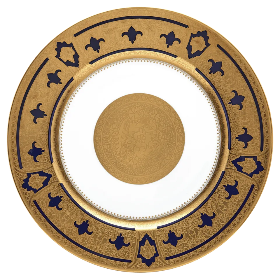 haviland-limoges-grand-apparat-blau-gold-pr-sentierteller image 1