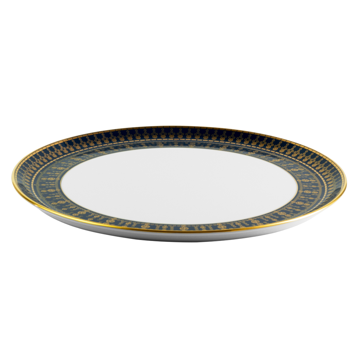 haviland-limoges-tiara-plat-tarte-tarteplatte-bleu-prusse-or image 2