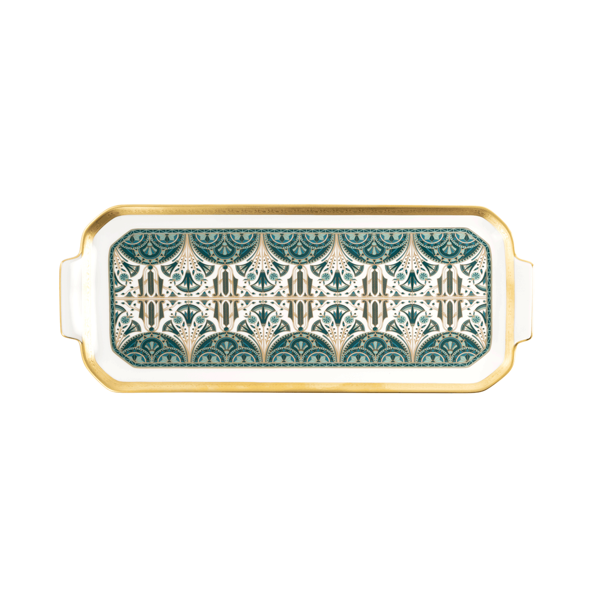 haviland-limoges-r-ves-du-nil-plat-cake-vert-or image 1