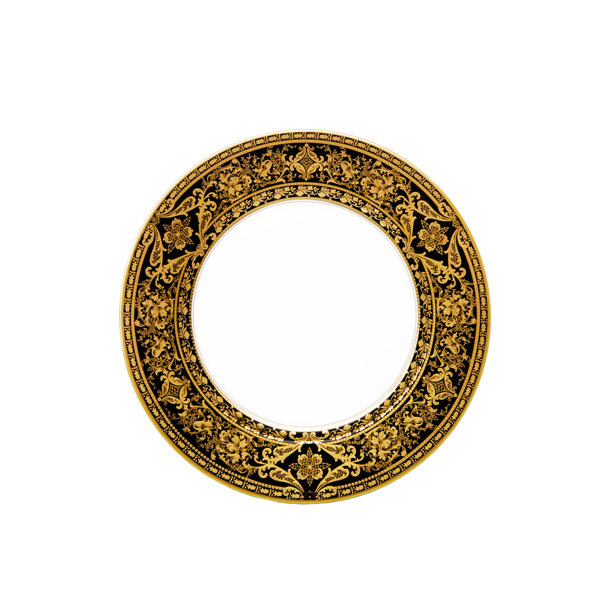 haviland-limoges-matignon-noir-gold-kuchenteller-dessertteller-aus-porzellan image 1