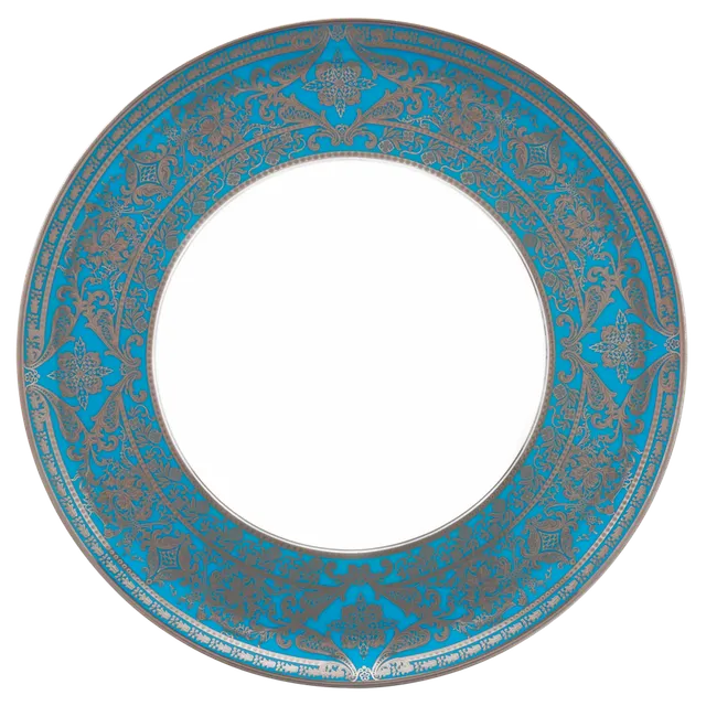 haviland-limoges-matignon-tortenplatte-poolblau-platin-porzellan image 1