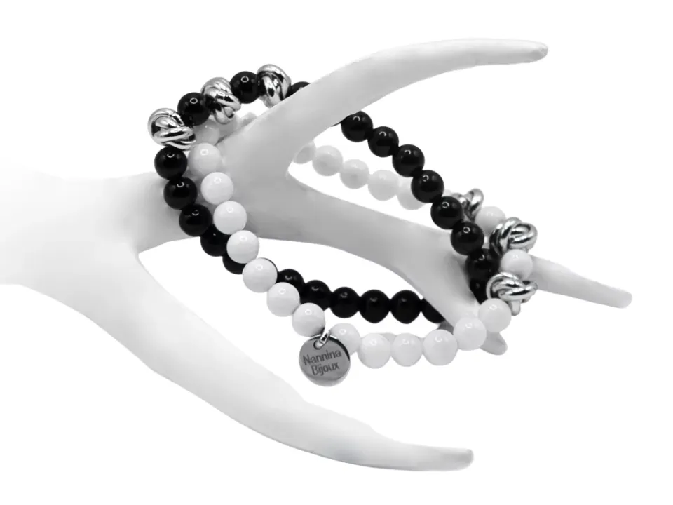 amarelli-armband-schwarze-halbedelsteine-eleganter-schmuck image 1