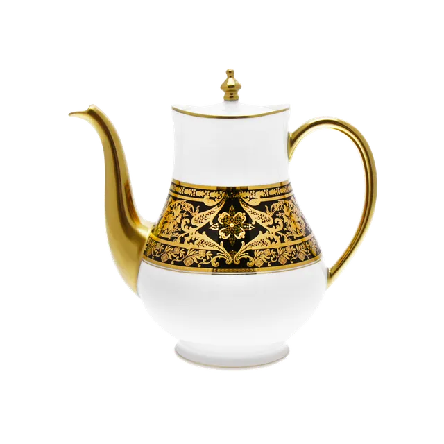 haviland-limoges-matignon-verseuse-kaffeekanne-schwarz-gold image 1