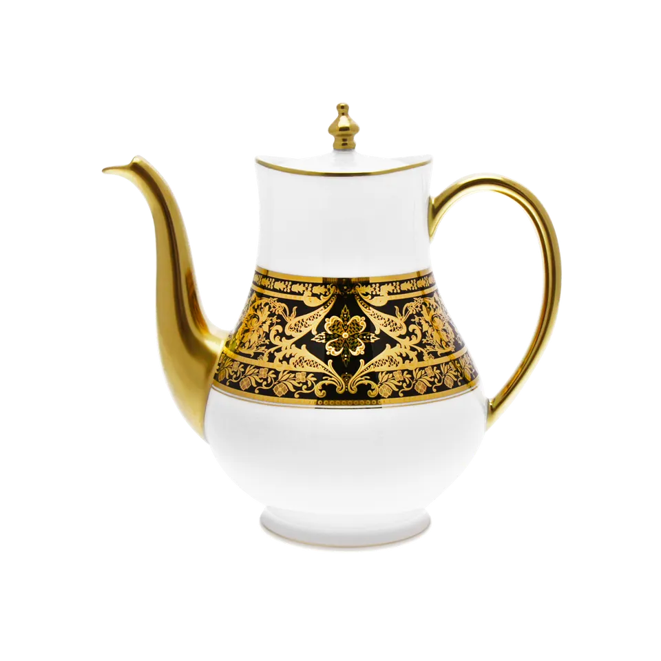 haviland-limoges-matignon-verseuse-kaffeekanne-schwarz-gold image 1