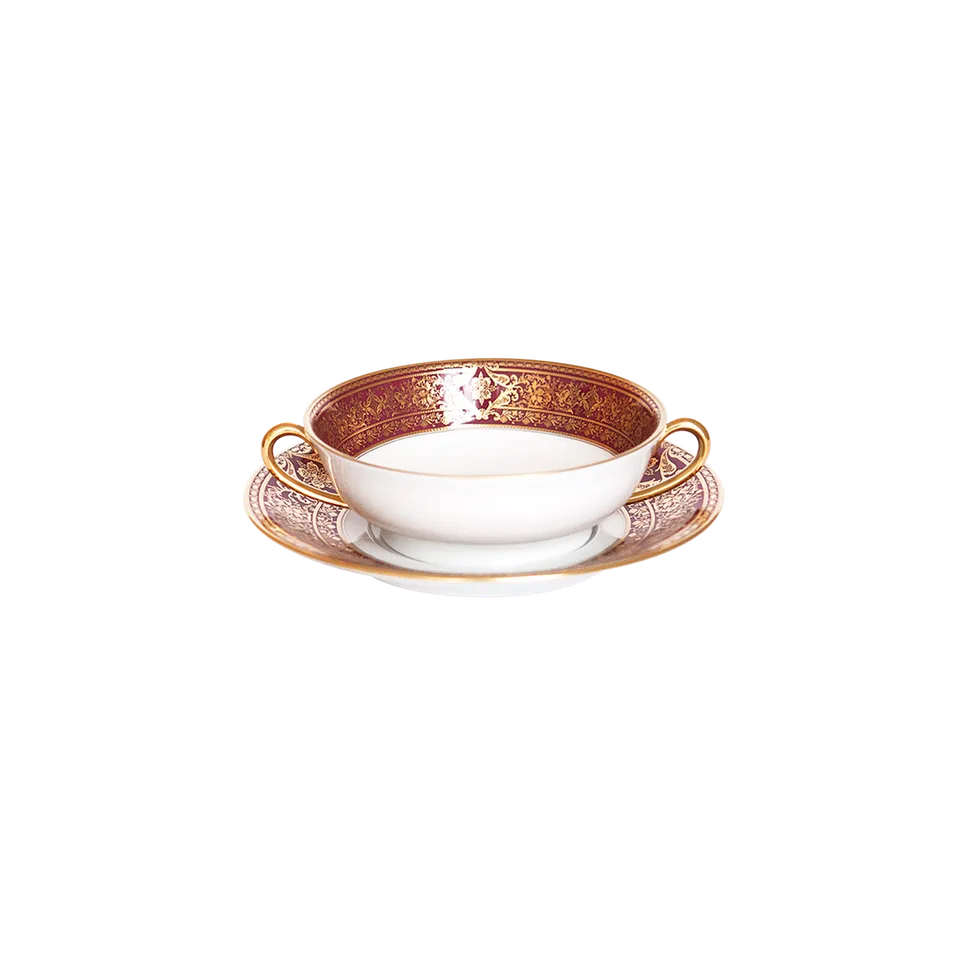 haviland-limoges-matignon-cerise-or-bouillonschale-mit-untertasse image 1