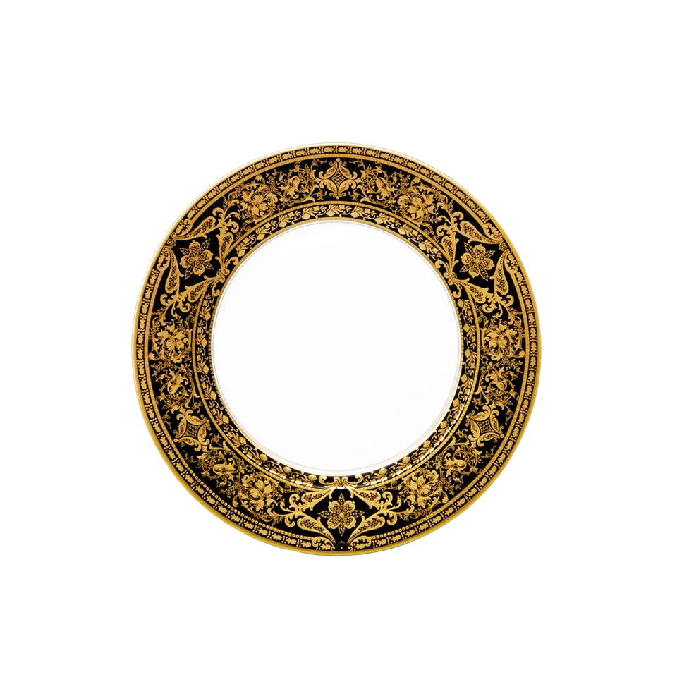 haviland-limoges-matignon-noir-gold-kuchenteller-dessertteller-aus-porzellan image 1
