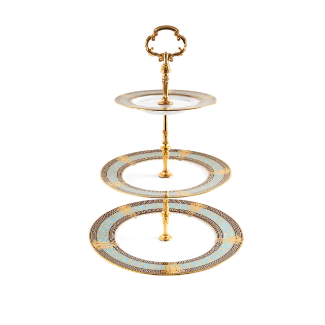 haviland-limoges-salon-murat-etagere-3-st-ckig-hellblau-gold image 1