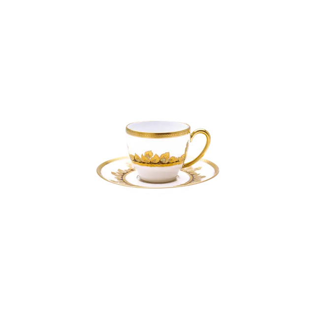 haviland-limoges-feuille-d-or-espressotasse-mit-untertasse image 1