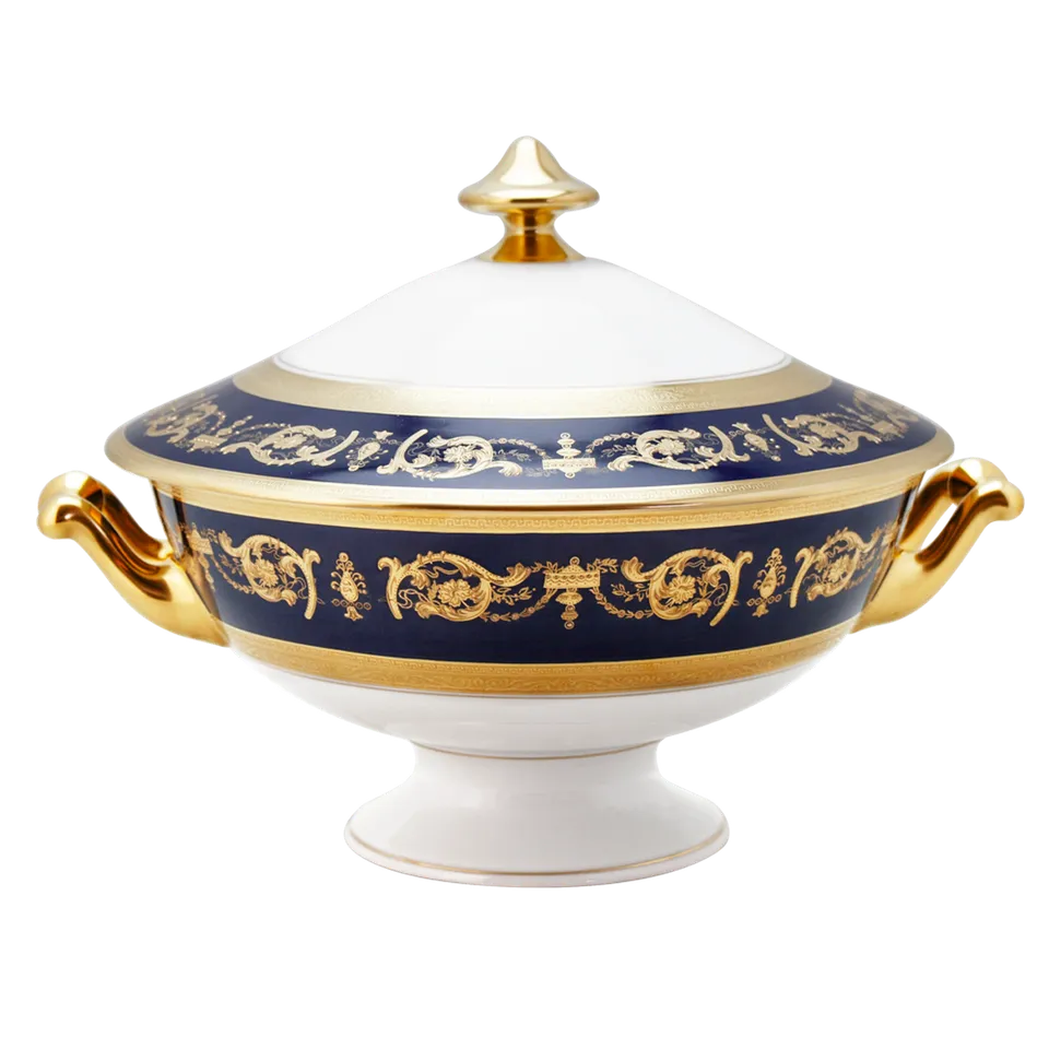 haviland-limoges-imp-rator-bleu-de-four-or-suppenterrine image 1