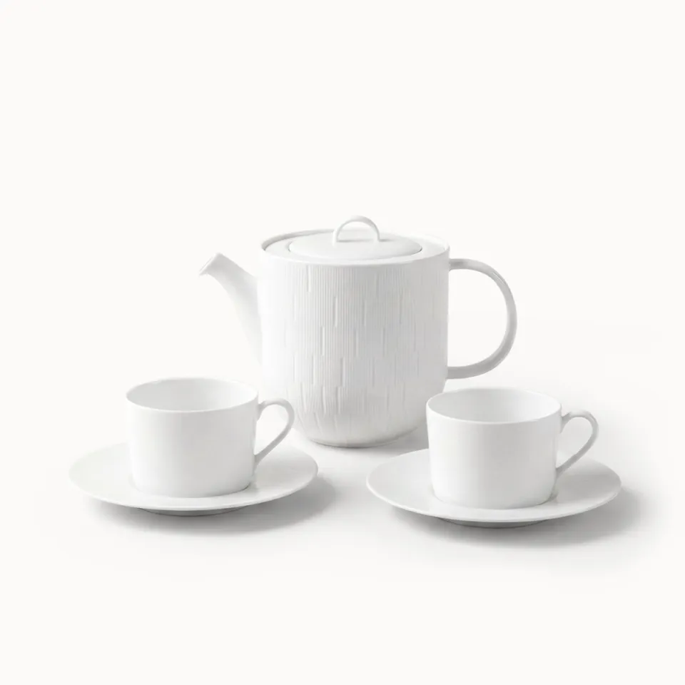 haviland-limoges-infini-blanc-teekannen-set-mit-2-tassen image 1