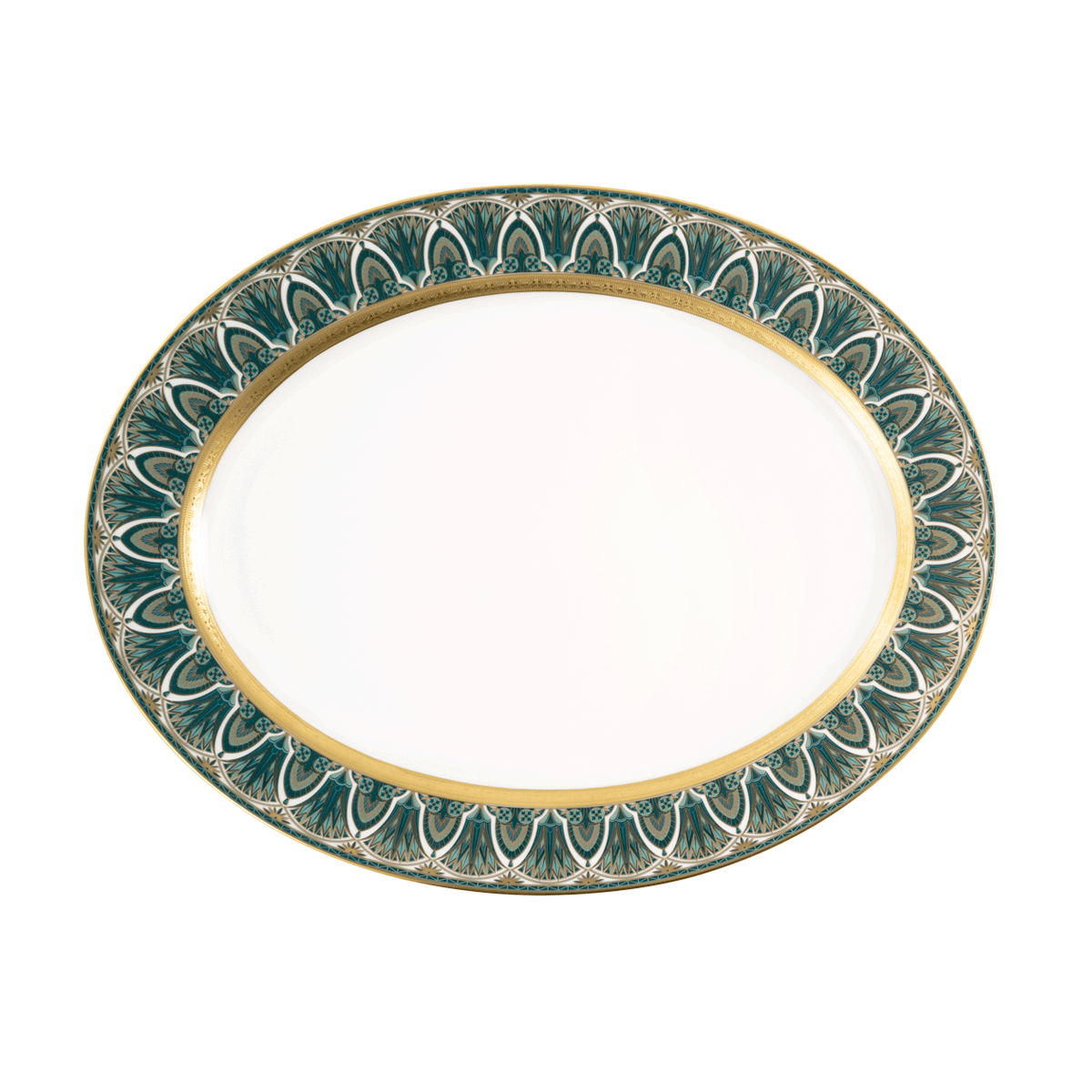 haviland-limoges-r-ves-du-nil-vert-plat-ovale-or image 1