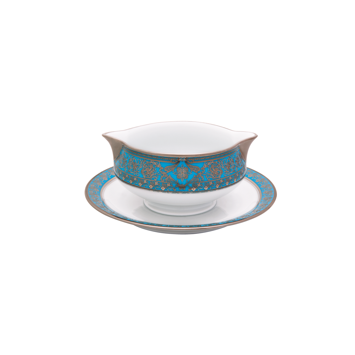 haviland-limoges-matignon-bleu-piscine-platine-sauciere image 1