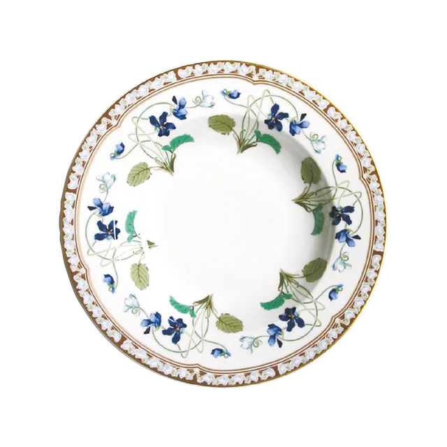 haviland-limoges-imp-ratrice-eug-nie-tiefer-teller-mit-fahne image 1