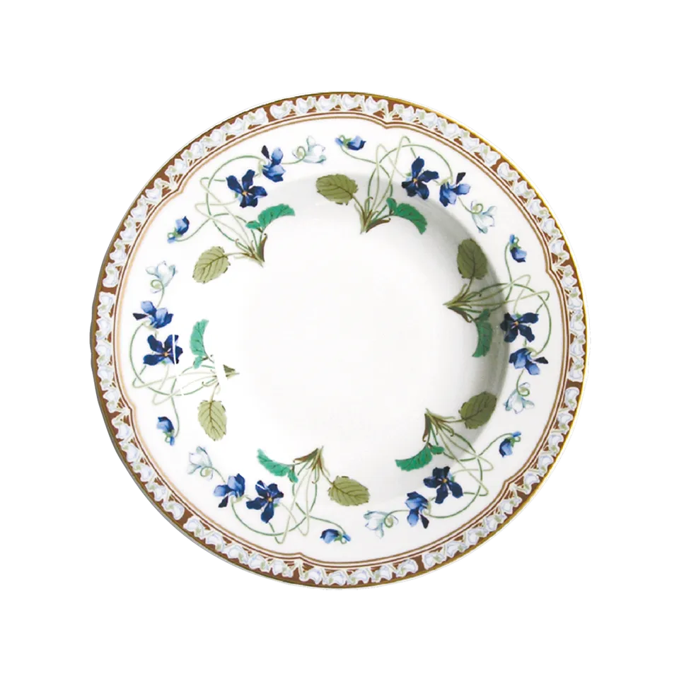 haviland-limoges-imp-ratrice-eug-nie-tiefer-teller-mit-fahne image 1