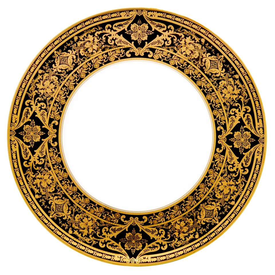 haviland-limoges-matignon-tortenplatte-schwarz-gold image 1