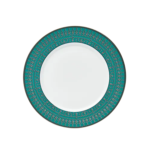 haviland-limoges-tiara-bleu-paon-platin-dessertteller image 1