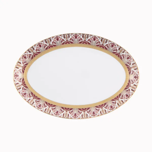 haviland-limoges-r-ves-du-nil-pourpre-or-ovale-platte-33-cm image 1