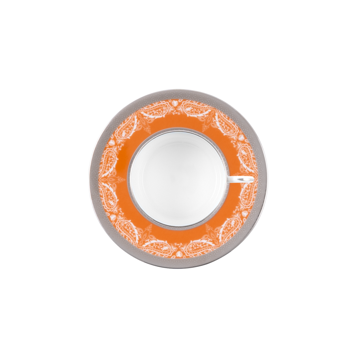 haviland-limoges-romane-tee-tasse-mit-untertasse-orange image 2