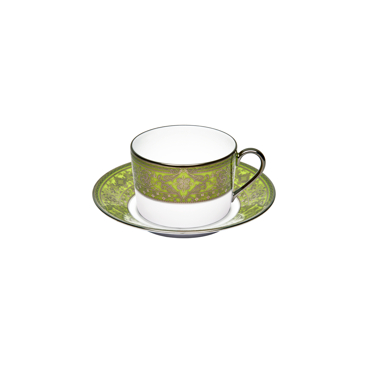 haviland-limoges-matignon-teetasse-mit-untertasse-apfelgr-n-platin image 1