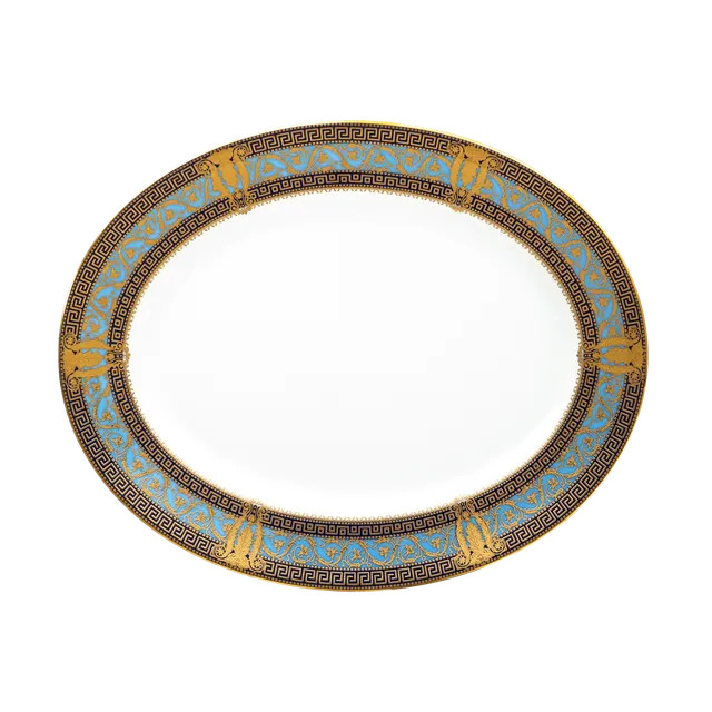 haviland-limoges-salon-murat-plat-ovale-bleu-ciel-or image 1