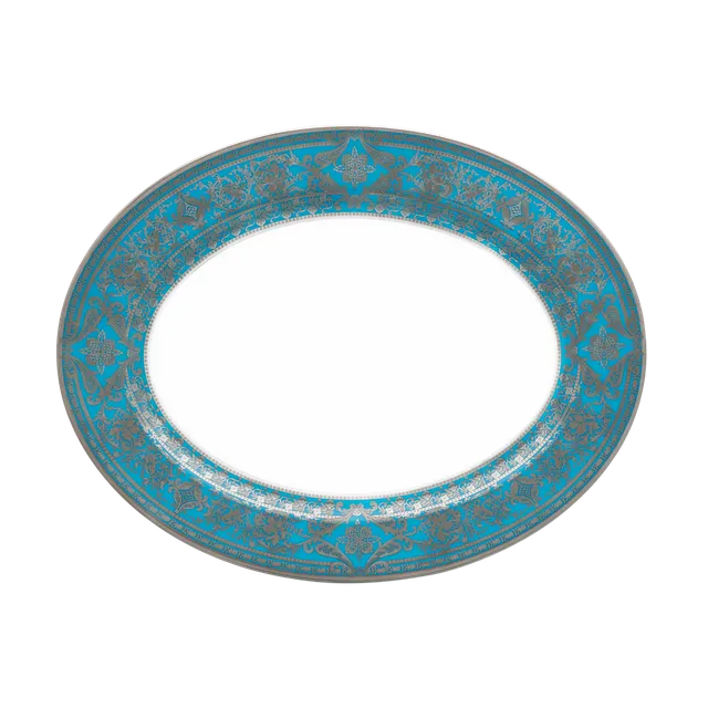 haviland-limoges-matignon-plat-ovale-bleu-piscine-platine image 1